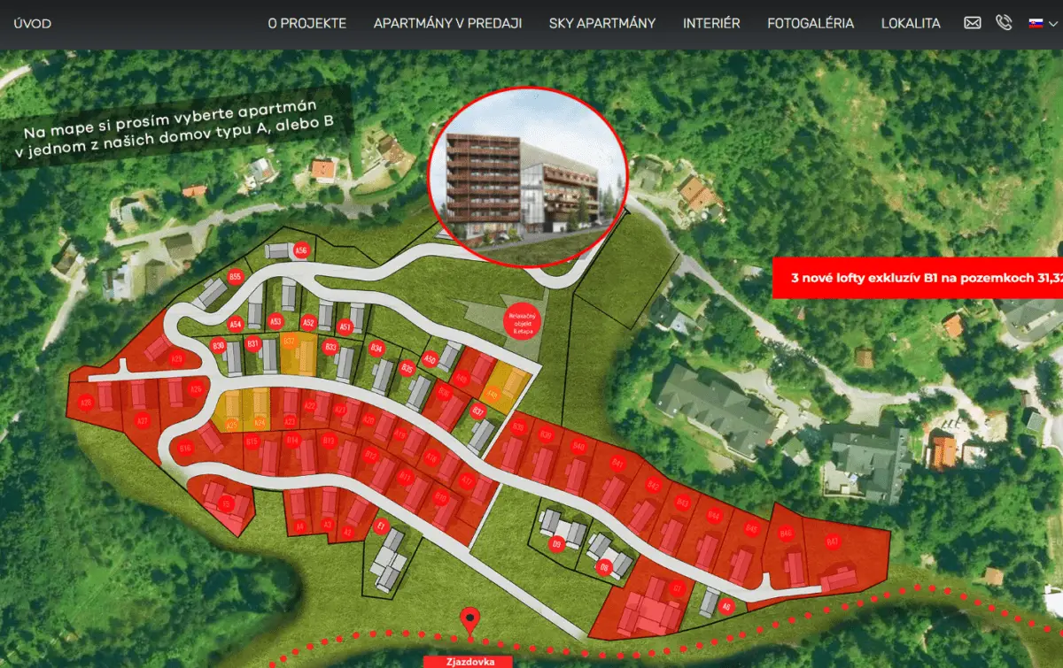Rezidencia Hrabovo — interaktívna mapa apartmánov